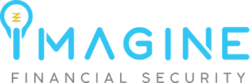Imagine Financial Security blue logo on black